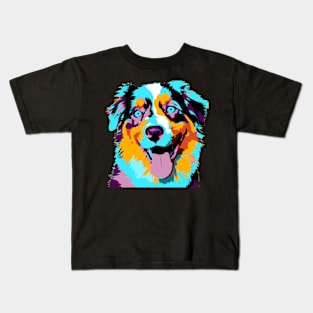 Australian Shepherd Pop Art - Dog Lover Gifts Kids T-Shirt